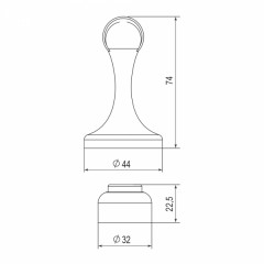 Упор дверной магнитный DSM-45 ABG-6 зеленая бронза