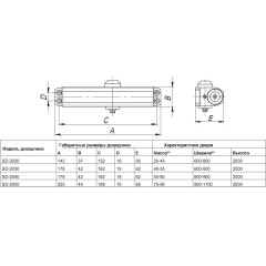 Доводчик дверной SD-2050 BL 75-95 кг (черный)