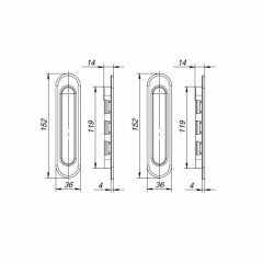 Ручки для раздвижных дверей Soft LINE SL-010 BL