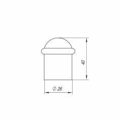 Упор дверной DS PF-40 BL-24 черный