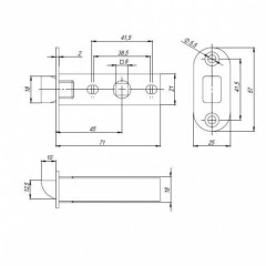 Защелка врезная PL45-R25 SN мат.никель тех. упаковка