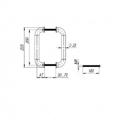 Ручка-скоба PH-21-25/200-INOX (нержавейка 201)