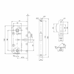 Защелка врезная PL96WC-50 WH (белый)