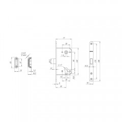 Замок межкомнатный под цилиндр MAGNET M85C-50 WH-19 белый (new plate)