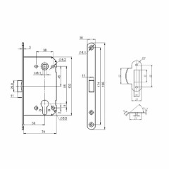 Корпус замка PL85-50 SSC (сатин.хром)