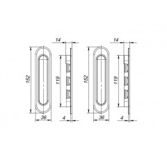 Ручки для раздвижных дверей PUNTO Soft LINE SL-010 SG