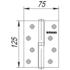 Петля съемная 413/BL-5 125x75x2,5 AB right (бронза) правая БЛИСТЕР