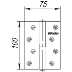 Петля съемная 413-4 100x75x2,5 CP right (хром) правая