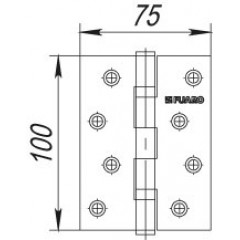 Петля универсальная 2BB 100x75x2,5 AB (бронза)