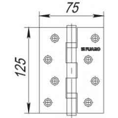 Петля универсальная 2BB 125x75x2,5 AB (бронза)