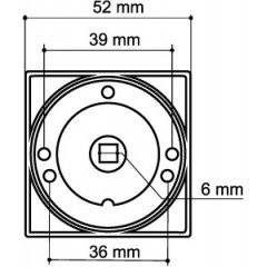 Ручка поворотная WC-BOLT BK6/SQ-21CP-8 хром