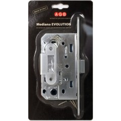 B01102.50.34.567 Замок межкомнатный WC (матовый хром) AGB MEDIANA EVOLUTION (инд.упак+B01000.13)