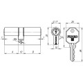 Цилиндровый Fuaro (Фуаро) механизм 100 CA 90 mm (30+10+50) CP хром 3 кл.