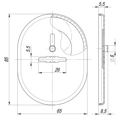 Декоративная накладка ESC 476 СP ХРОМ на сувальдный замок с шторкой