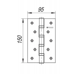 Петля универсальная 4BB 150x95x3 PB (латунь)