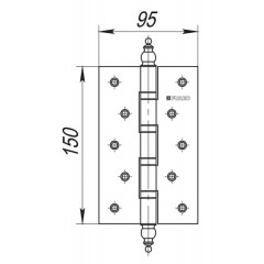 Петля универсальная 4BB/E 150x95x3 PB (латунь)