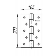 Петля универсальная 4BB 200x105x3 PB (латунь)