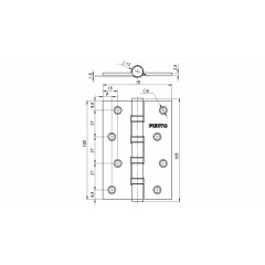 Петля универсальная 4B 100*70*2.5 CP (хром)