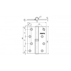 Петля съемная 113/HD-4 AC right (медь) правая ПОДВЕС