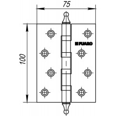 Петля универсальная 4BB/A/BL 100x75x2,5 AB (бронза) БЛИСТЕР