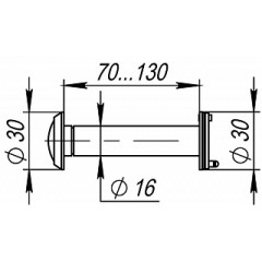 DVZ4, глазок, 16/200/70x130 (оптика пластик, угол обзора 200) CP Хром