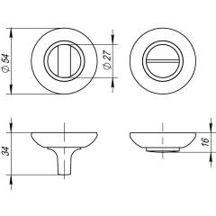 Ручка поворотная BK6 RM ABG-6 зеленая бронза