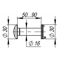 DVZ3, глазок, 16/200/50x90 (оптика пластик, угол обзора 200) AB Бронза