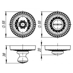 Ручка поворотная WC-BOLT BK6/CL-SILVER-925 Серебро 925