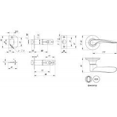 Ручка защелка 6020 MAB-B (фик.) мат. бронза