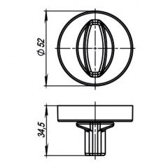 Ручка поворотная WC-BOLT BK6/URB BPVD-77 Вороненый никель