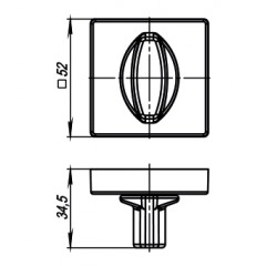 Ручка поворотная WC-BOLT BK6/USQ BB-17 Коричневая бронза