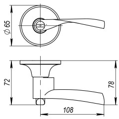 Ручка защелка 6010 SN-P (без фик.) мат. никель