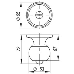 Ручка защелка 6082 CP-B (фик.) хром