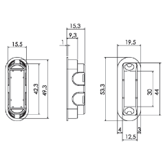 Защелка магнитная сантехническая Morelli M1895 BL, цвет - черный