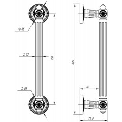 Ручка-скоба ARMADILLO Matador PULL CL GOLD-24 Золото 24К