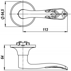 Ручка защелка 6033 MAB-B (фик.) мат. бронза