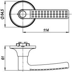 Ручка защелка 6026 SN-E (кл./фик.) мат. никель