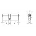 Цилиндровый Ajax (Аякс) механизм AX200/90 mm (40+10+40) CP хром 5 кл.