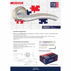 Дверная ручка на розетке Punto (Пунто) LOGICA TL SN/CP-3 матовый никель/хром