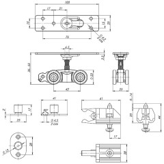 Комплект Armadillo (Армадилло) для раздвижных дверей Comfort - PRO SET 1 /rollers/ 80 (CFA170)