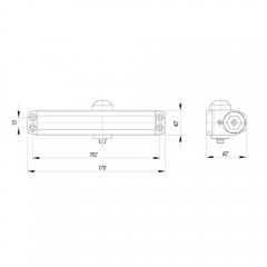 Доводчик дверной DCTR50-100 (TDR-100) 50-100кг AL алюминий