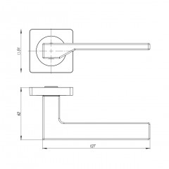 Ручка раздельная K.JK51.LEVEL (LEVEL JK) SN/CP-3 матовый никель