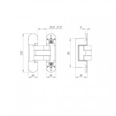 Петля скрытой установки U3D8000.VPG BL черный TECH