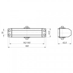 Доводчик дверной DCTR80-140 (TDR-140) 80-140кг AL алюминий