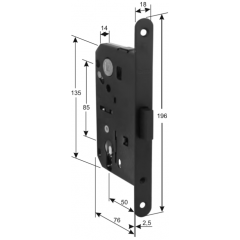 Замок врезной Magnetico F140.13.31 Cyl цилиндрический c ответной планкой и шурупами, Бронза