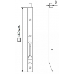 Ригель дверной (торцевой) 160 mm D00320.15.06 Хром